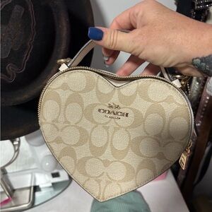Coach Heart-Shaped Mini Bag in Tan